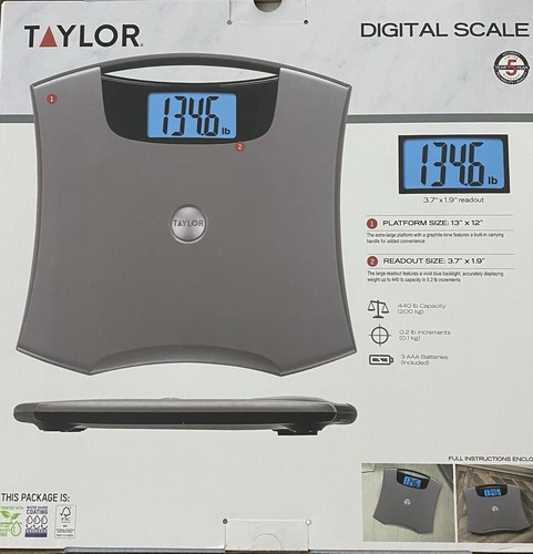 Taylor Precision Products 74054102 Jumbo Easy-to-Clean 440-lb Capacity Silver - Picture 2 of 3