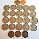 Buffalo Head Nickels & Lincoln Pennies Lot of 25