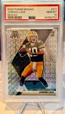 2020 Mosaic Jordan Love Silver Mosaic Prizm Rookie Card #211 Packers PSA 10 GEM