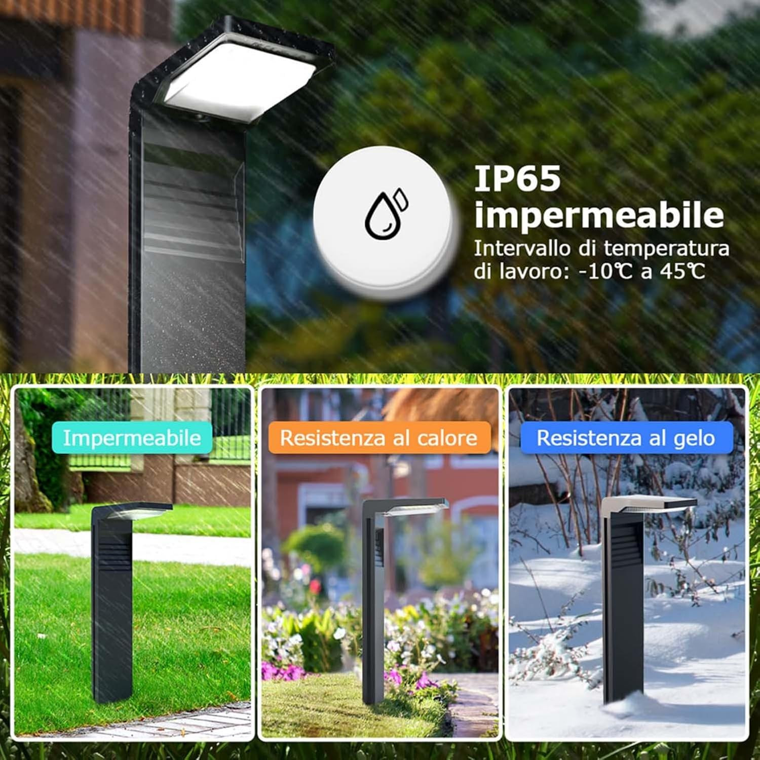 Lampada Solare Giardino Design 32 LED - Faretti Esterno IP65 Professional - 4