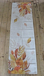 Herbst Tischläufer Tischdecke Laub Blätter Druck 40x140cm Leinenoptik NEUWERTIG