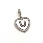 Sterling Silver Pendant Glamorous Cz Trimmed I Love You 925 Silver Heart Pendant — photo 8