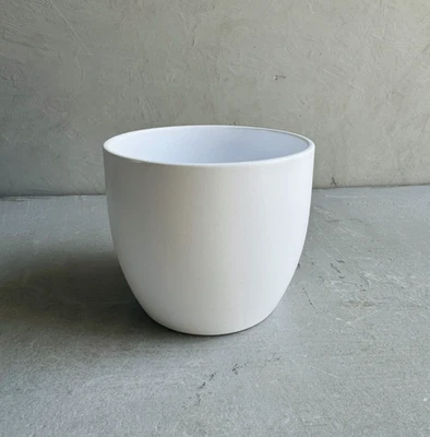 GGL CLASSIC White GLAZED Ceramic POT | Simple Design | Fully Matte Glazed | Handmade