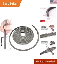 Flexible Gray Weatherproof Brush Seal - 16 Ft for Doors & Windows Protection