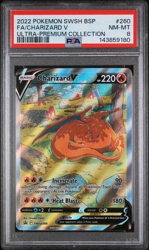 2022 POKEMON SWSH ULTRA-PREMIUM COLLECTION FULL ART/CHARIZARD V PSA 8