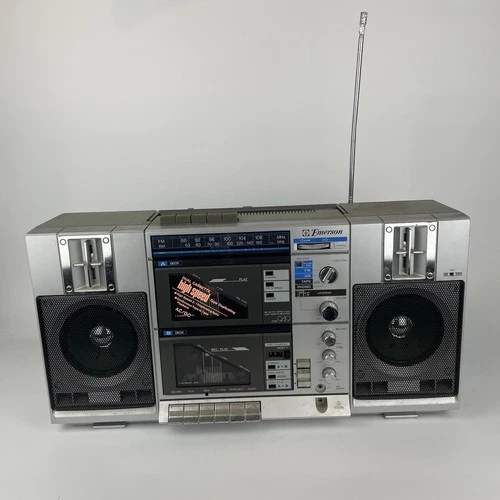 Vintage Emerson CTR-949 AM/FM Stereo Dual Cassette Player Boombox