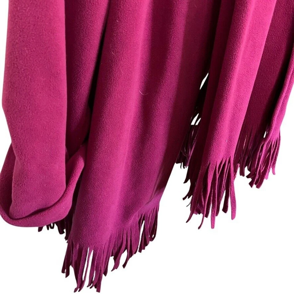 Pamela McCoy 女式条纹羊毛全新带标签围巾披肩领粉色夹克外套 S / M — 第 2/4 张图片