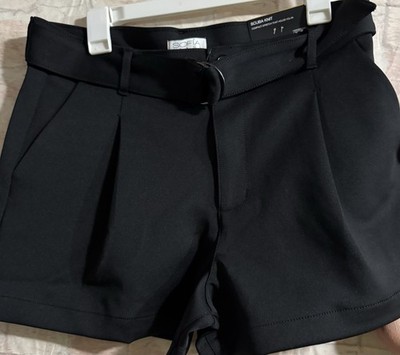 Women's Black Sofia by Sofia Vergara Linen Belted Shorts size 16