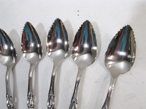 Vtg Oneida Community Stainless Chandelier 6 Grapefruit Citrus Spoons - Picture 2 of 4