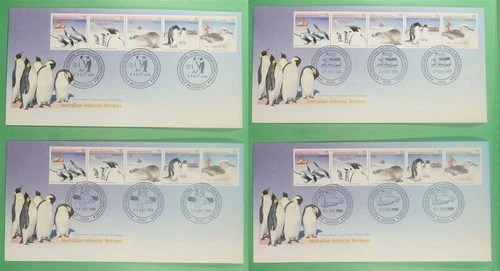 DR WHO 1988 AUSTRALIAN ANTARCTIC TERRITORY 4 FDC 4 BASE CANCELS COMBO R14746