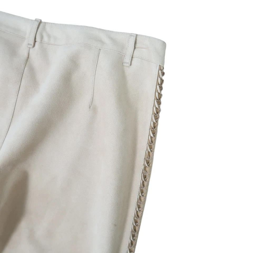 Pantalones acampanados Vertigo Paris bronceados imitación gamuza tiro bajo corte boot EE. UU. 8 Foto 4 de 4