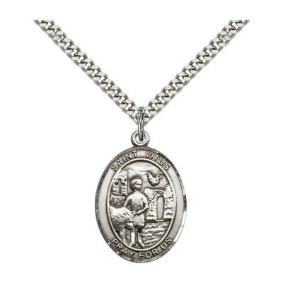 Saint Vitus ovale Medaille - groß mittel klein, Kettenoptionen