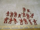 Vintage 1960s Marx Fort Apache Cowboy Plastic Figures Lot Red Brown MPC J70