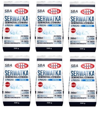 Mlekovita SBA Serwatka Demineralizowana W Proszku 6x 500 g 100% Naturalna