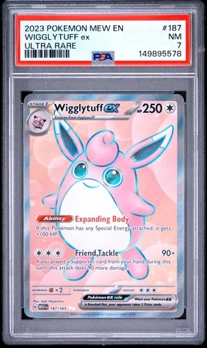 2023 POKEMON MEW EN-151 ULTRA RARE #187 WIGGLYTUFF EX PSA 7
