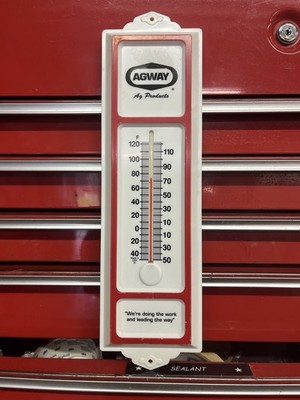AGWAY  Ag Products Vintage Plastic Advertising Thermometer Works Nice condition