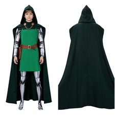 Dr.Doom Cosplay Costume Halloween Kids Hero Green Cloak Comic Con Boys fullset