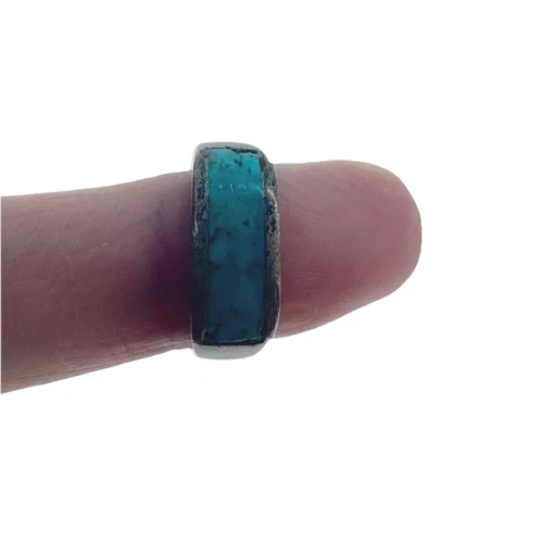 Vintage Native American Silver Turquoise Ring Size 7.5