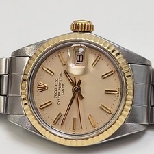 W/Papers 1975 Rolex Ladies Date 26 mm Two Tone Oyster Champagne Watch 6917 6