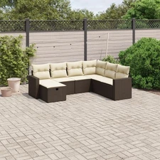 Garden Sofa Set Brown Poly Rattan Large Modular Garden Sofa Set