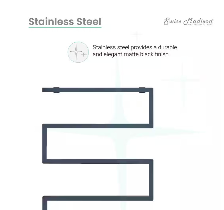 Swiss Madison Voltaire 5-Bar Electric Towel Warmer in Matte Black SM-TW00MB