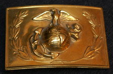 Cold War Era USMC Marine Corps Enlisted Dress Brass Belt Buckle EGA  Wreath