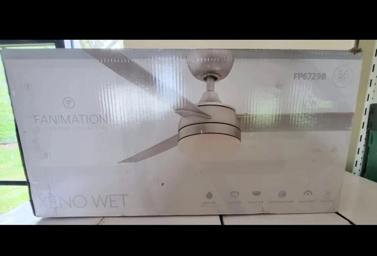 FANIMATION Xeno Wet 56 in. LED Indoor/Outdoor Wet- Rated Ceiling Fan New $450 - Image 3 of 4