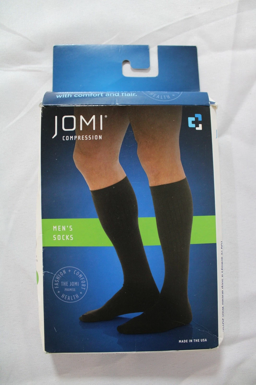 JOMI Men's 15-20mmHg Mild Support Cotton Compression Socks NN7 White Large NWT