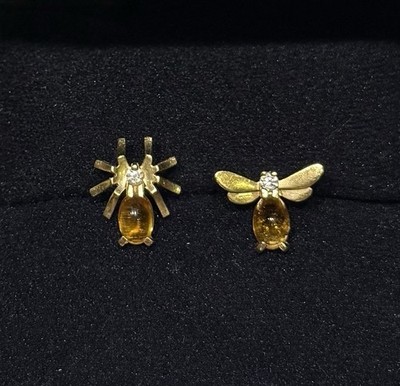 Chaumet Attrape Moi Si Tu M Aimes Diamant und Citrin Spinne und Biene Ohrringe