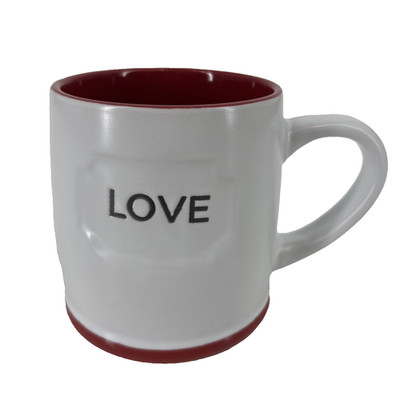 Sheffield Home LOVE Heart Large Ceramic Coffee Tea Mug Gift White Red Valentine