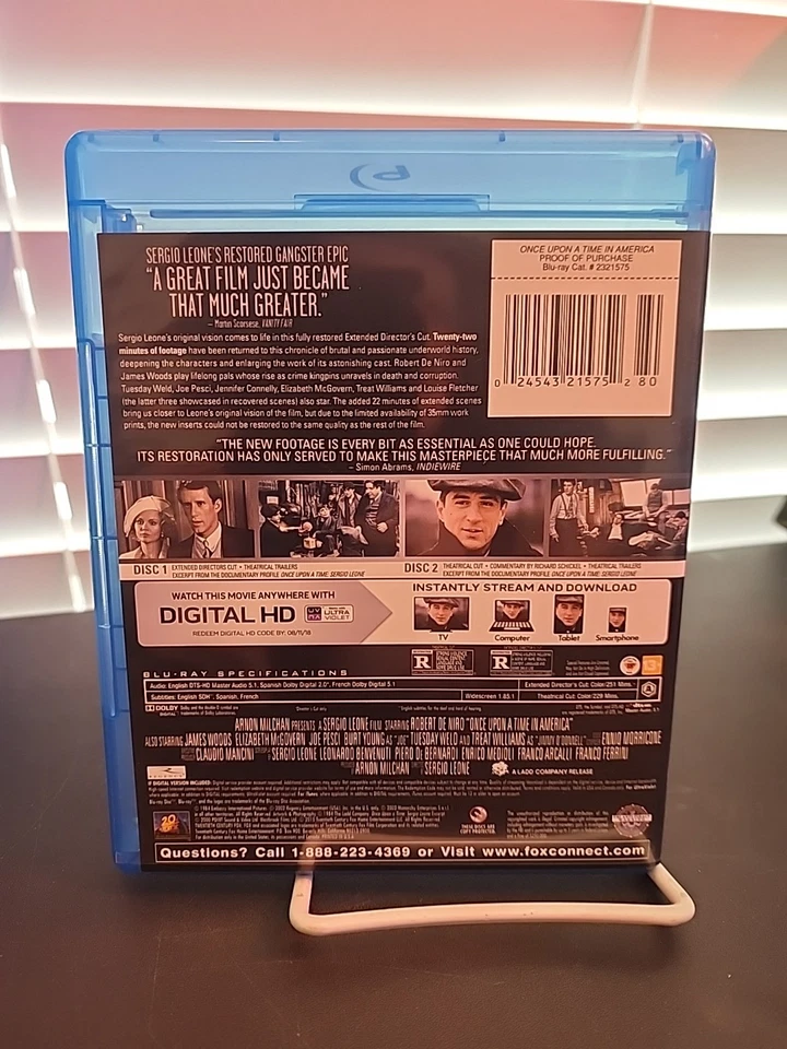 Once Upon a Time in America Blu-ray Rare Extended Cut Limited Edition Oop Htf - Image 2 of 4