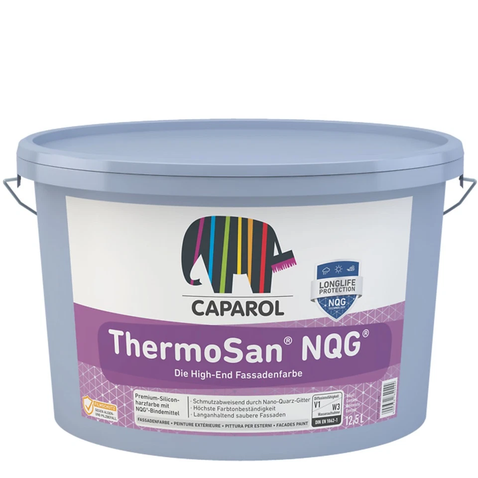 Caparol ThermoSan NQG 12,5L weiß, Silikonharz Fassadenfarbe, Schmutzabweisend - Bild 1 von 1
