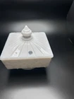Westmoreland Pedestal White Milk Glass Candy Dish With Finial Lid Glossy Vintage