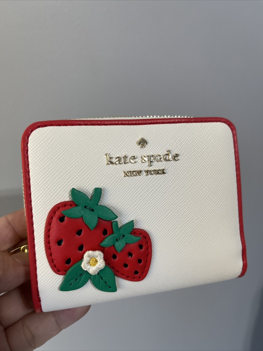 NWT Kate spade Strawberry Dreams Small Zip Around Bifold Wallet | eBay