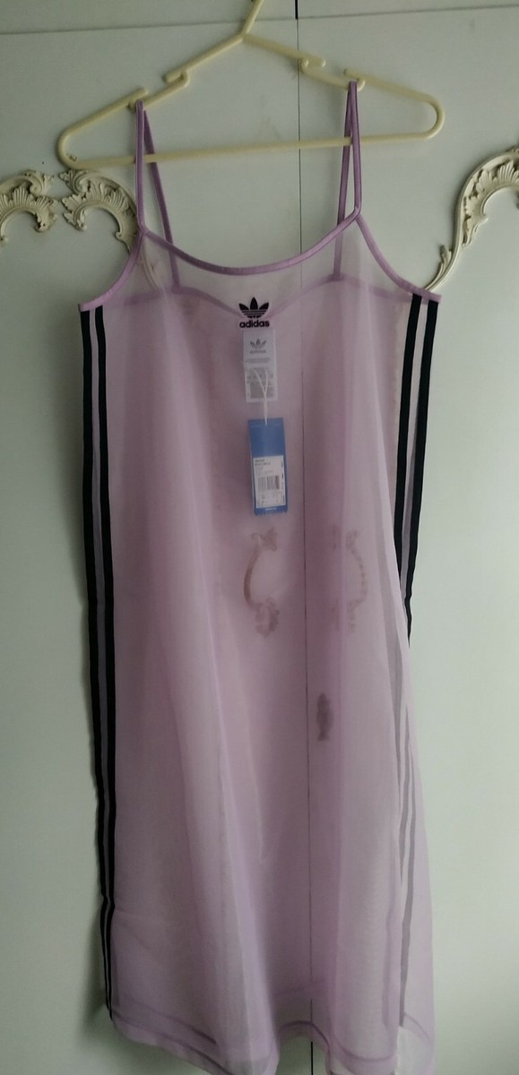 Adidas Pink Sheer Mesh Shift Festival Dress BNWT Size UK UK