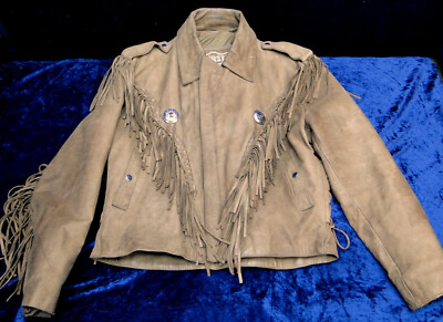 Leder Jacke aus USA - FIRST Genuine Leather Vintage Western Style Fransen-Jacke