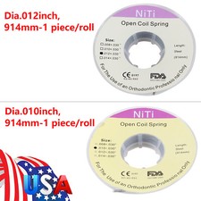 Dental Orthodontic Niti Open Coil Spring Spool Dia.010/012 Inch 914mm