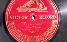 Evan Williams 78rpm Single 12-inch Victor Records #74160 Forgotten