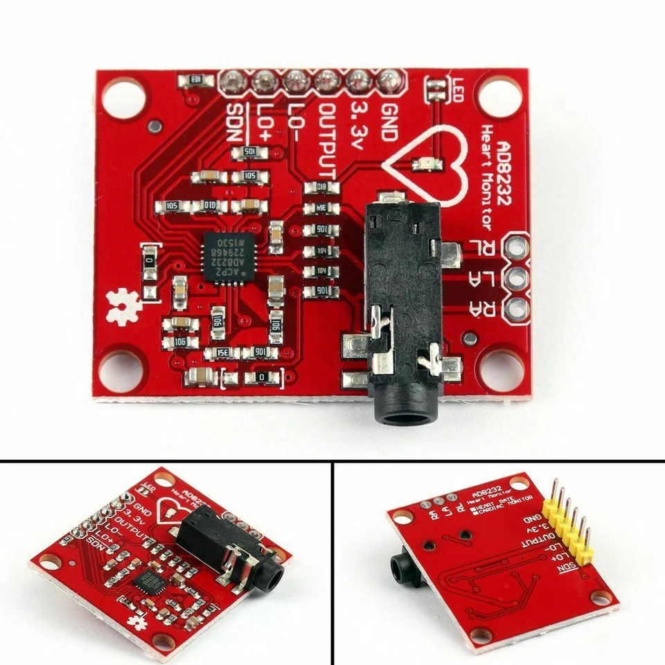 ECG module AD8232 EKG pulse heart Monitoring Arduino Compatible Sensor Kit USA - Image 3 of 4