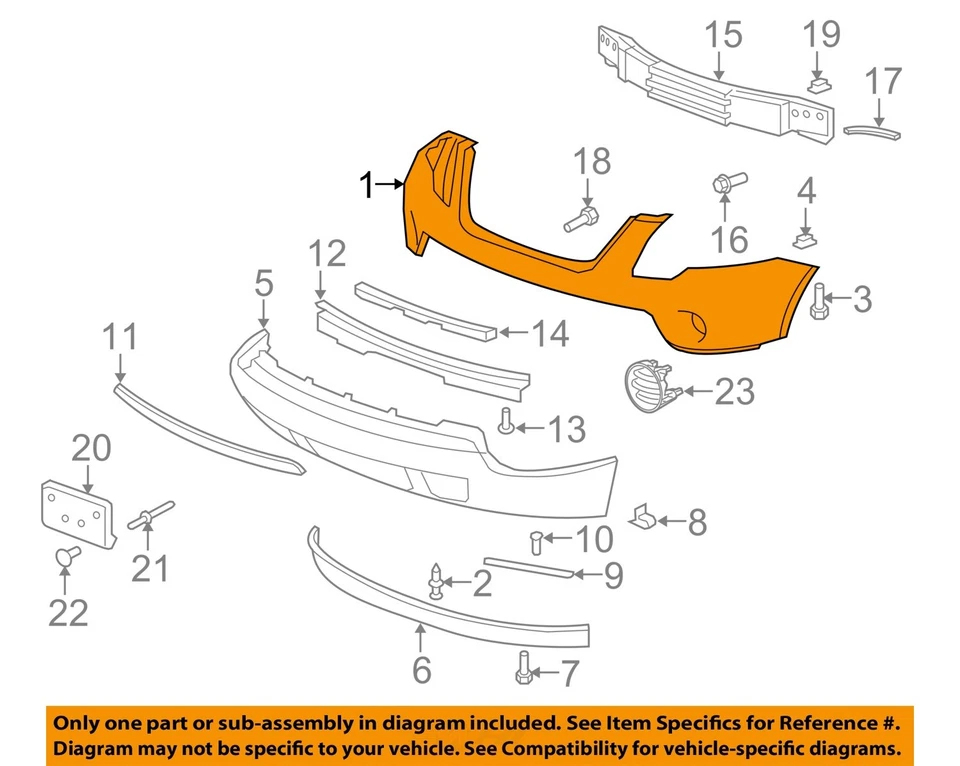 Used Front Bumper Assembly Front fits: 2009 Gmc Acadia Front Grade B - Изображение 3 из 4