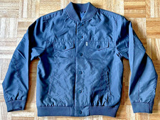 Levis Jacket Youth Boys Large Dark Green Flight Bomber Coat Button Snap Nylon