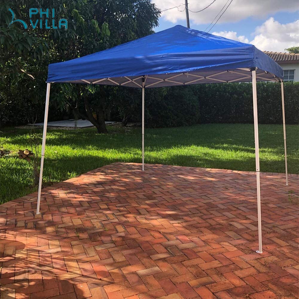 12'x12' Pop-up Canopy Blue Slant Leg UV Block w/ Carry Bag 81 Sq. Ft of Shade