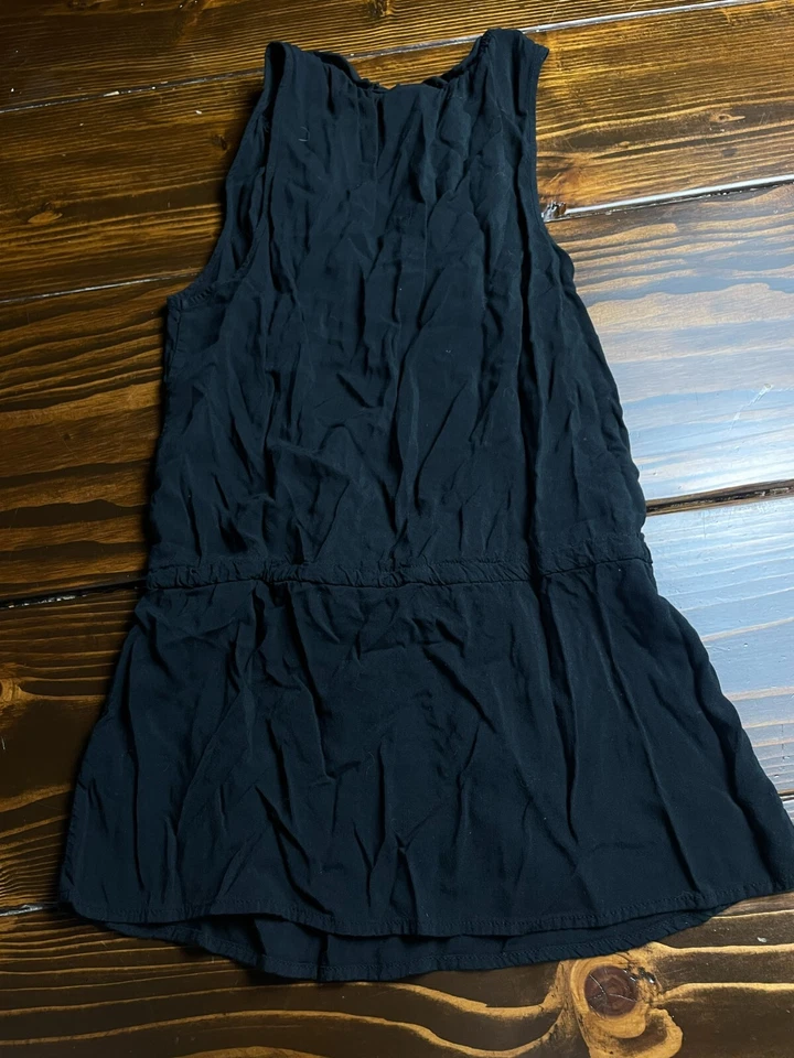 Mossimo Dress, Women's Size Small, Black, A-Line, Ruffle V-neck, Sleeveless - Image 2 of 4