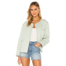 Tularosa Theo Quilted Jacket Light Mint Green Open Front Revolve Size Small