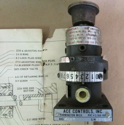 ACE CONTROLS INC. AHS 3/4 X 1R (STROKE) & A0-1 
