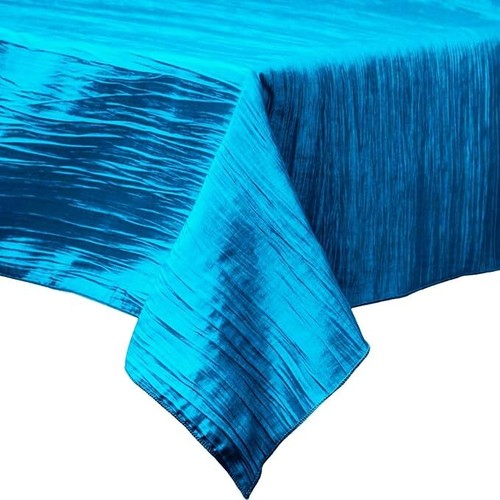 Square Light Weight Accordion Design Crushed Taffeta Seamless Table Overlay. - Picture 38 of 40