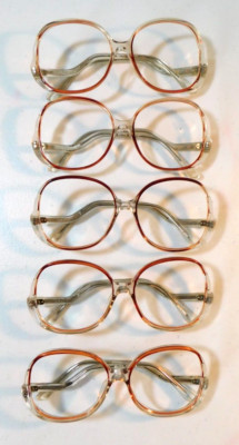 Vintage 5 Pc. Lot ELITE Connie Col. 6 (Brown/Cryst) 54/16 Eyeglass Frame NOS #B8