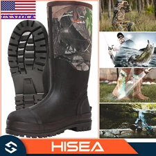 HISEA Men Rain&Snow Boot Waterproof Anti-Corrosion Fishing Hunting Mud Work Boot