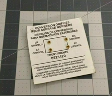 New Whirlpool Kenmore Range LP Orifice Conversion Kit 8523420 8273359 W10854965