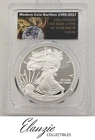 2017-W AMERICAN SILVER EAGLE FIRST DAY OF ISSUE PCGS PR 70 DCAM